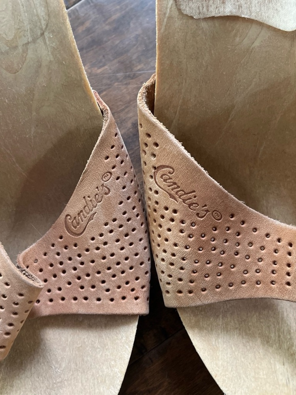 Vintage 1970’s/ 80’s original Candie's high-heel mule slide sandals - Picture 7 of 8